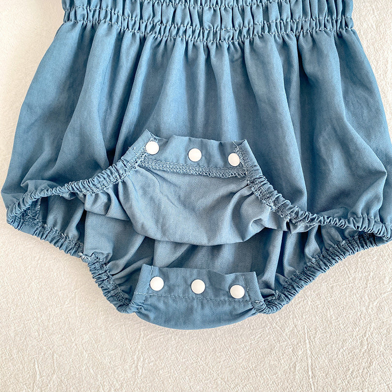 Summer Girls Solid Color Square Neck Short Sleeves Onesies and Dress – Princess Sister Matching Set, MyKids-USA®, Baby & Children's Outfits, MyKids-USA -  -  -  -  -  -  - .