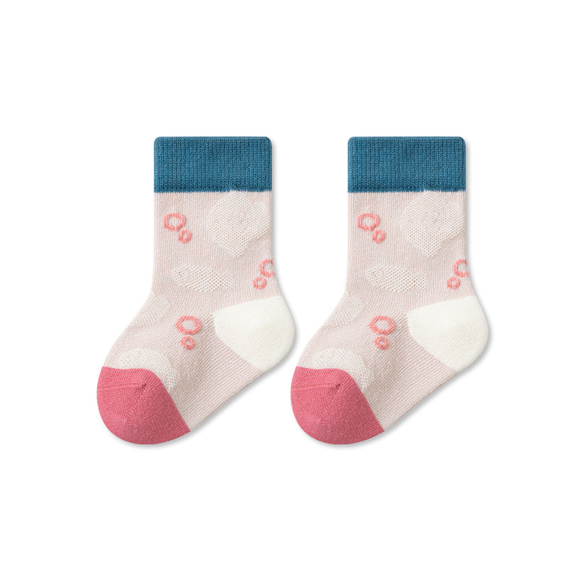 Autumn Baby Unisex Breathable Color Patchwork Anti-slip Socks, MyKids-USA®, Baby & Toddler Socks & Tights, MyKids-USA - Size/Age - S (0-1Y) - Color - Pink -  -  - TR2511112355-E