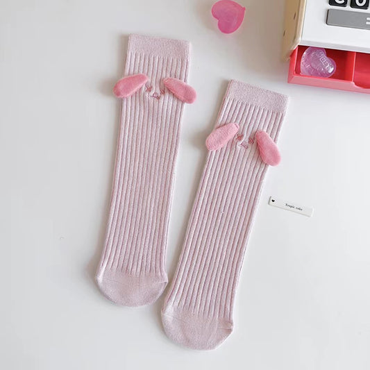 Baby Girls Kids Mommy And Me Dog-Ears Design Comfortable Knee-High Socks, MyKids-USA®, Baby & Toddler Socks & Tights, MyKids-USA - Size/Age - Kids & Adult (Average Size) - Color - Pink -  -  - TR2311241447-D.