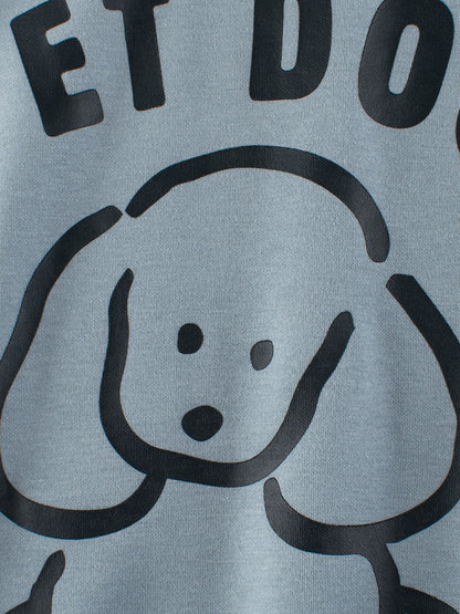 Baby Boy Kids Pet Dog Cartoon Crew Neck Long Sleeve Fleece Knitwear Pullover