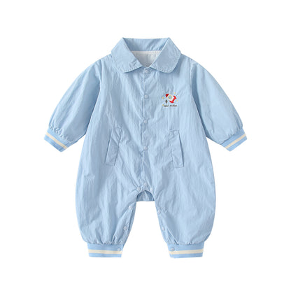 Spring Hot Selling Baby Boys Rocket Cartoon Embroidery Pattern Single Breasted Rompers Bodysuits with Collar, MyKids-USA®, Bodysuits, MyKids-USA -  -  -  -  -  -  - .