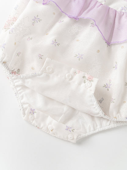 Summer Arrival Baby Girls Light Purple Floral Pattern Sleeveless Sweet Cute Onesies, MyKids-USA®, Baby One-Pieces, MyKids-USA -  -  -  -  -  -  - 