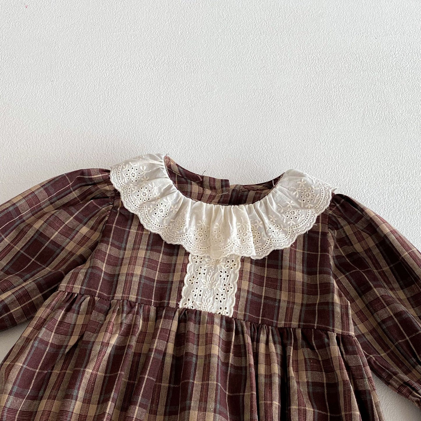 Autumn Arrival Baby Girls Long Sleeves Plaid Pattern Vintage Onesies, MyKids-USA®, Baby One-Pieces, MyKids-USA -  -  -  -  -  -  - 