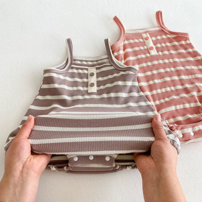Summer Arrival Baby Unisex Casual Striped Sleeveless Onesies, MyKids-USA®, Baby One-Pieces, MyKids-USA -  -  -  -  -  -  - 
