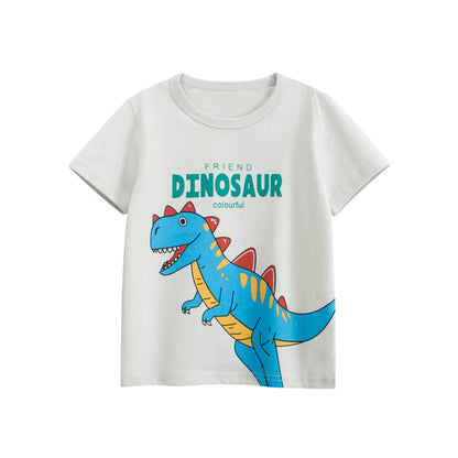 Summer Boys’ Animals Cartoon and Letters Pattern T-shirt in European and American Style, MyKids-USA®, Baby & Toddler Tops, MyKids-USA - Size/Age - 90 (12-24M) - Color - Grey -  -  - TR2505181758-B