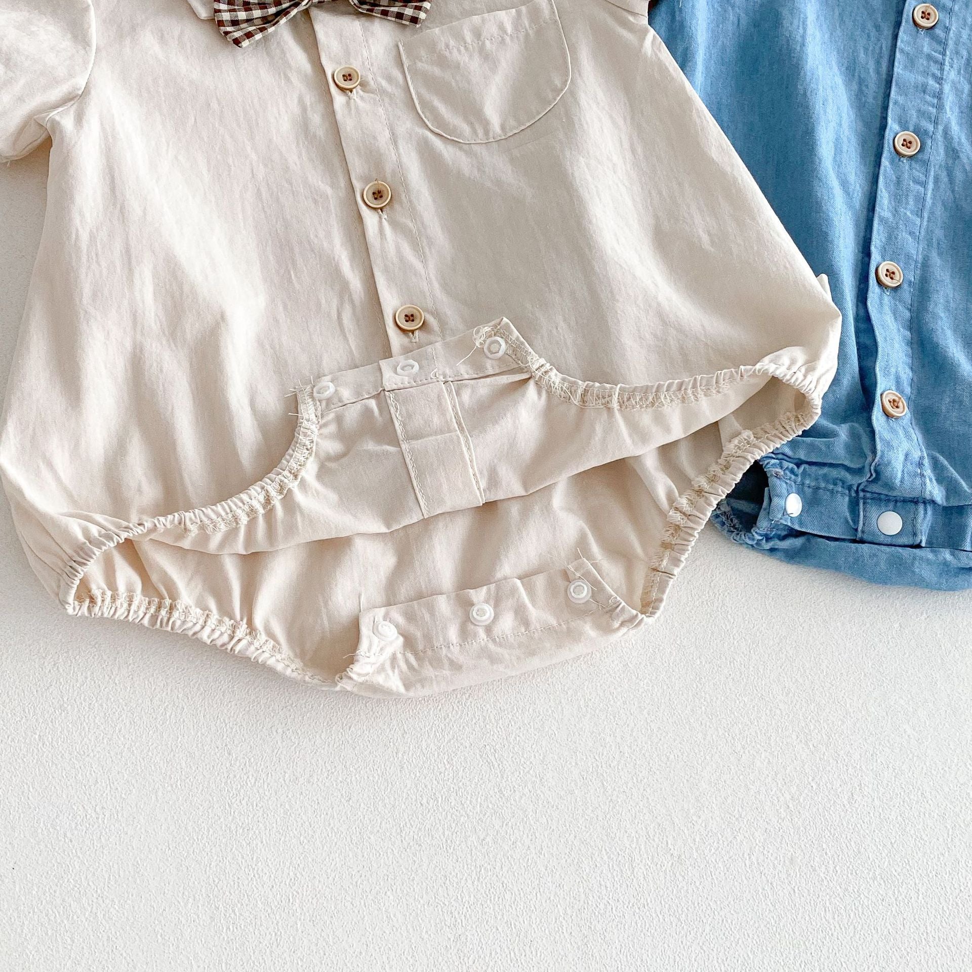 Summer Arrival Baby Boys Short Sleeves Solid Color Turn-down Bodysuit, MyKids-USA®, Bodysuits, MyKids-USA -  -  -  -  -  -  - .