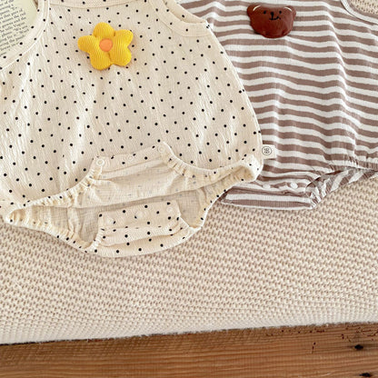 Summer Arrival Baby Boys and Girls Sleeveless Striped or Dots Pattern Strap Bodysuit, MyKids-USA®, Baby One-Pieces, MyKids-USA -  -  -  -  -  -  - .