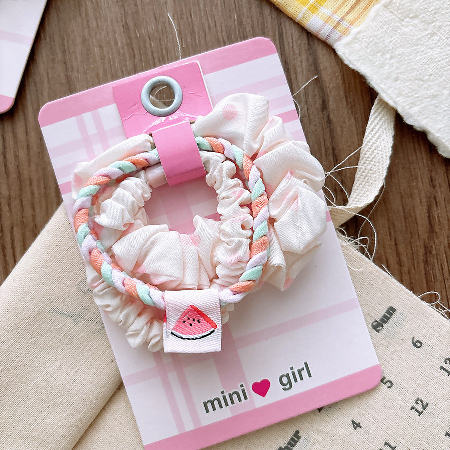 Collection of 3 Versatile Sweet Pink Hair Ties, MyKids-USA®, Ponytail Holders, MyKids-USA - Size/Age - Average Size (0-12Y） - Color - White -  -  - TR2601061111-E.