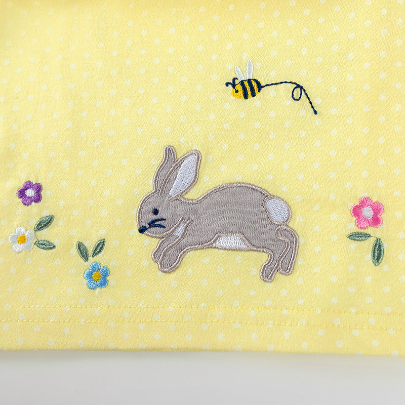 Autumn Arrival Cartoon Rabbits and Flowers Pattern Long Sleeves Crew Neck Dress for Stylish Girls, MyKids-USA®, Baby & Toddler Dresses, MyKids-USA -  -  -  -  -  -  - 