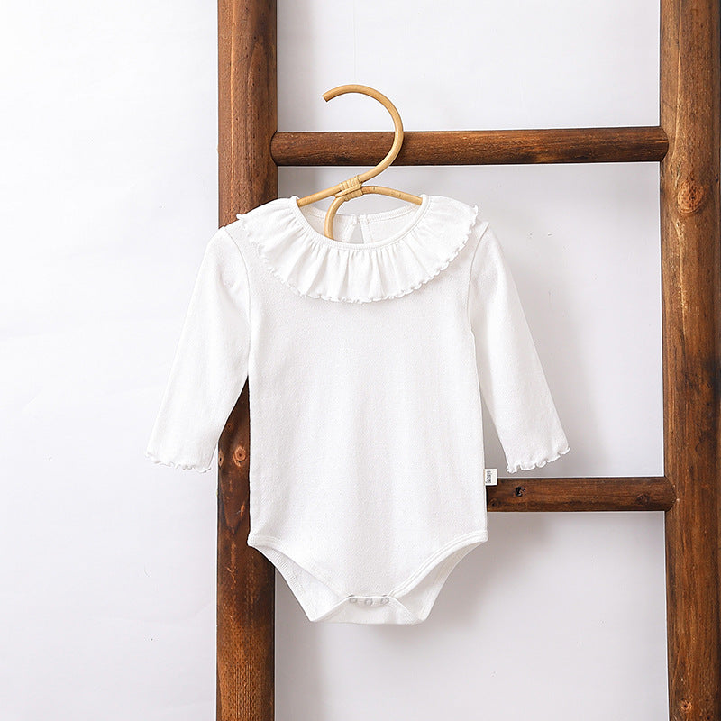 Autumn Hot Selling Baby Girls Simple Casual Solid Color Onesies Bodysuits, MyKids-USA®, Baby One-Pieces, MyKids-USA - Size/Age - 66 (3-6M) - Color - White -  -  - TR2409261520-C