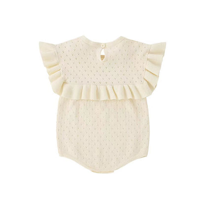 Summer Arrival Baby Unisex Cute Knitted Hollow-out Pattern Fly Sleeves Onesies, MyKids-USA®, Baby One-Pieces, MyKids-USA -  -  -  -  -  -  - 