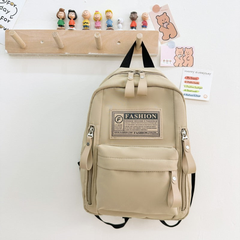 Preschool Children Lightweight And Portable Compact Canvas Backpack, MyKids-USA®, Backpacks, MyKids-USA - Size/Age - Average Size (3-8Y) - Color - Khaki -  -  - TR2403230032-C