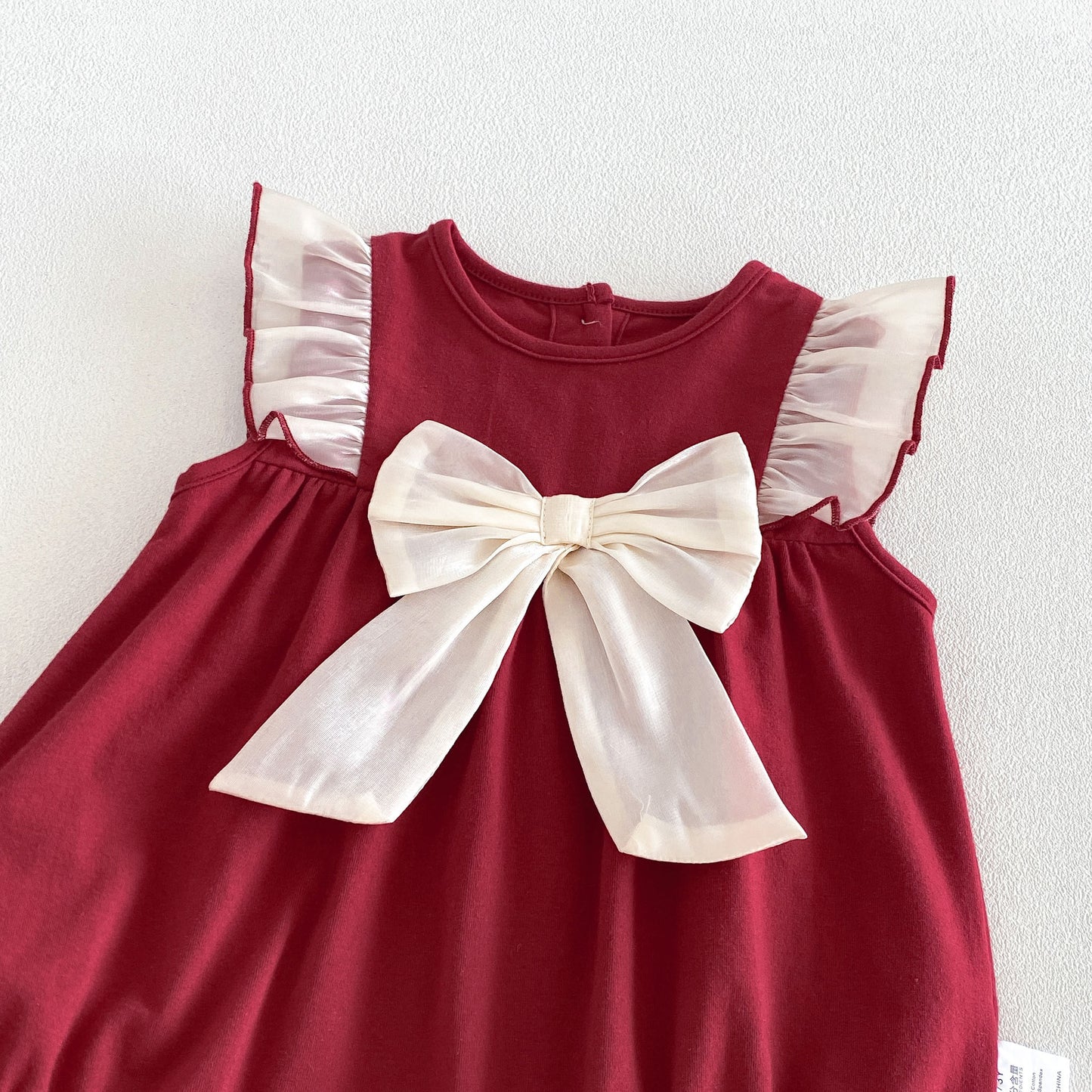 Design Summer Baby Kids Girls Fly Sleeves Color Patchwork Bodysuit