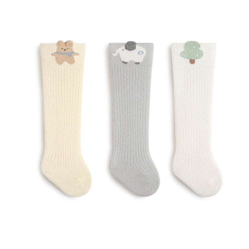 Winter Arrival Baby Unisex Breathable Cute Cartoon Pattern Stockings 1 Lot=3-Pair Set, MyKids-USA®, Baby & Toddler Socks & Tights, MyKids-USA - Size/Age - XS (0-6M) - Color - Beige -  -  - TR2601081226-A.