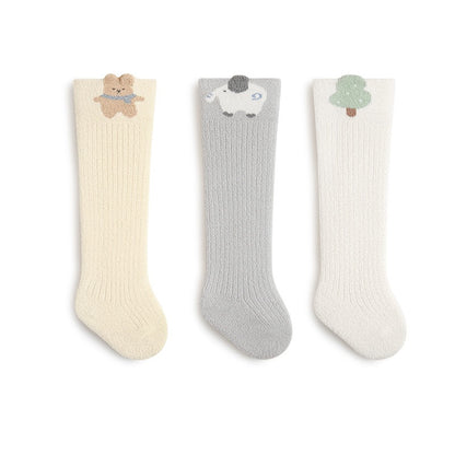 Winter Arrival Baby Unisex Breathable Cute Cartoon Pattern Stockings 1 Lot=3-Pair Set, MyKids-USA®, Baby & Toddler Socks & Tights, MyKids-USA - Size/Age - XS (0-6M) - Color - Beige -  -  - TR2601081226-A.