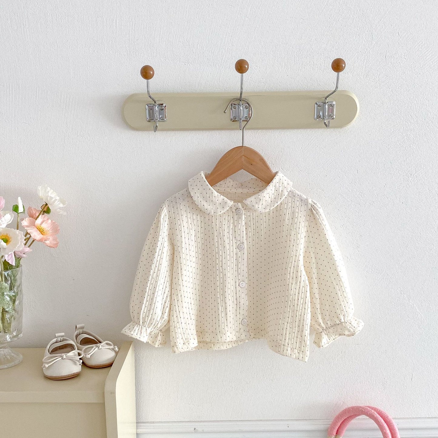 Autumn and Spring Arrival Baby Kids Girls Long Sleeves Single Breasted Top, MyKids-USA®, Baby & Toddler Tops, MyKids-USA - Size/Age - 73 (6-9M) - Color - Beige -  -  - TR2510302324-B