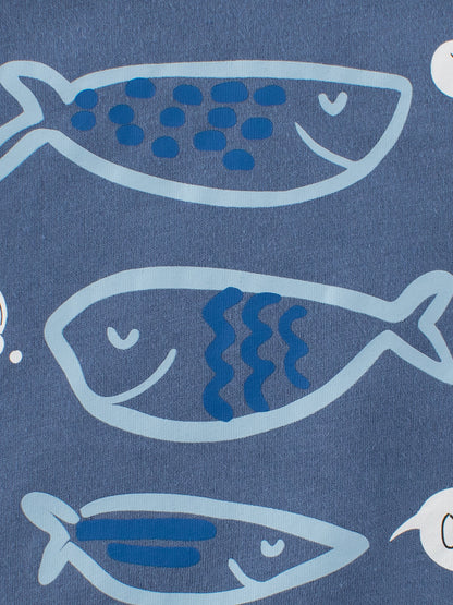 Boys’ Sea Fish Print T-Shirt In European And American Style For Summer