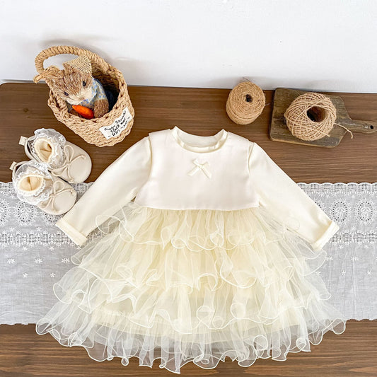 MyKids-USA® Hot Selling Autumn Baby Kids Girls Long Sleeves Solid Color Top and Sleeveless Dress Set