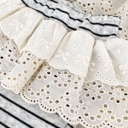MyKids-USA® Autumn Arrival Baby Girls Striped Pattern Lace Trim Cute Pants