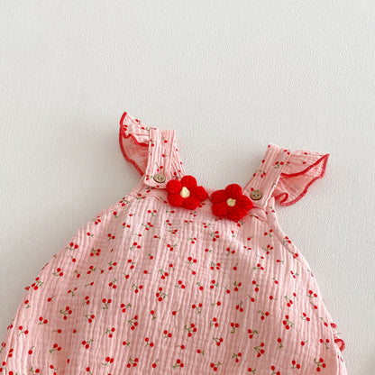 Design Summer Baby Kids Girls Sleeveless Flowers and Fruits Pattern Strap Bodysuit, MyKids-USA®, Bodysuits, MyKids-USA -  -  -  -  -  -  - .