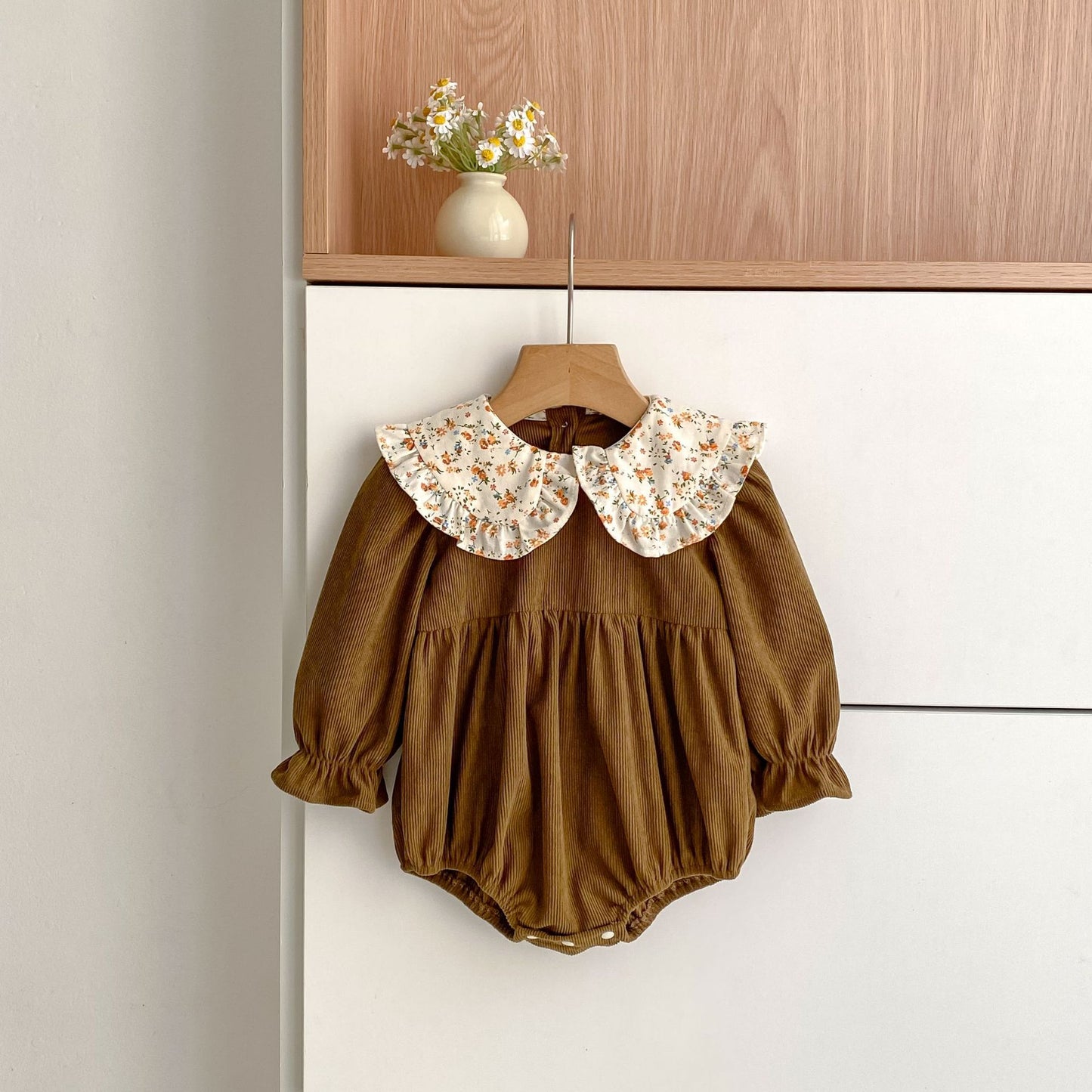 Autumn Hot Selling Baby Girls Vintage Floral Collar Long-sleeved Onesies and Dress – Princess Sister Matching Set, MyKids-USA®, Baby & Toddler Dresses, MyKids-USA - Size/Age - 66 (3-6M) - Color - Coffee -  -  - TR2510082152-B