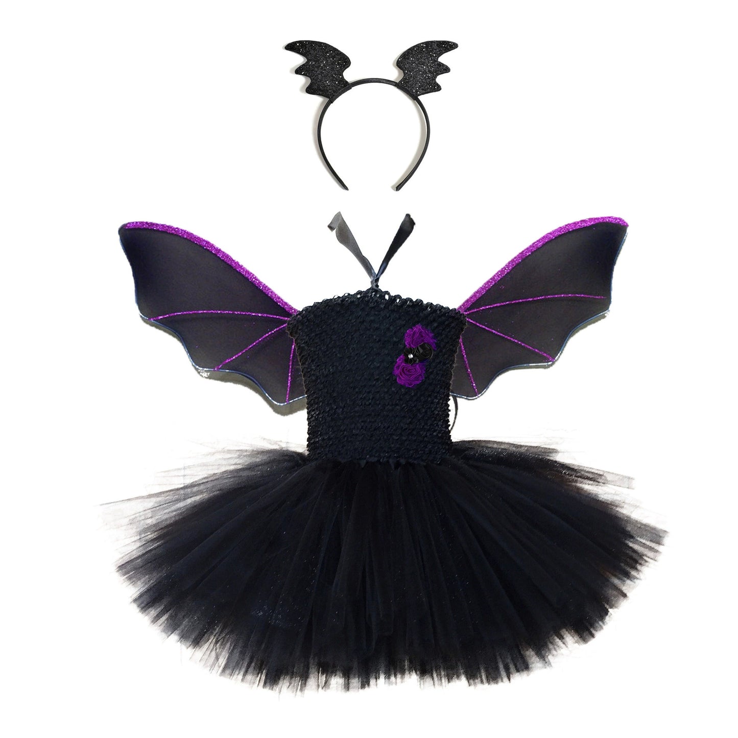 Arrival Girls’ Halloween Bat Dress – Gothic Lolita Princess Costume Set for Cosplay, Party, and Stage Performance, MyKids-USA®, Costume Dresses, MyKids-USA - Size/Age - S (1-2Y) - Color - Black -  -  - TR2508201840-A.