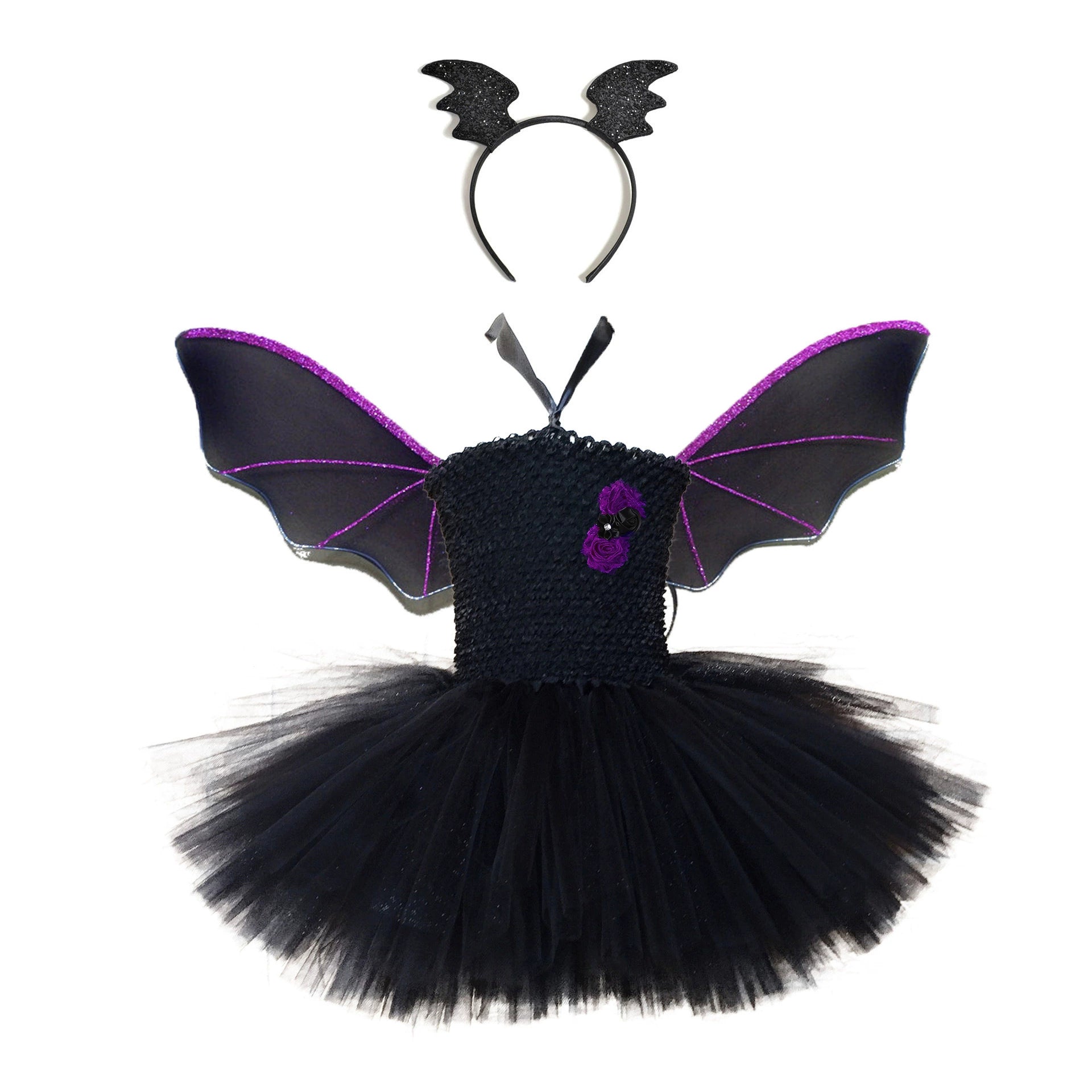 Arrival Girls’ Halloween Bat Dress – Gothic Lolita Princess Costume Set for Cosplay, Party, and Stage Performance, MyKids-USA®, Costume Dresses, MyKids-USA - Size/Age - S (1-2Y) - Color - Black -  -  - TR2508201840-A.