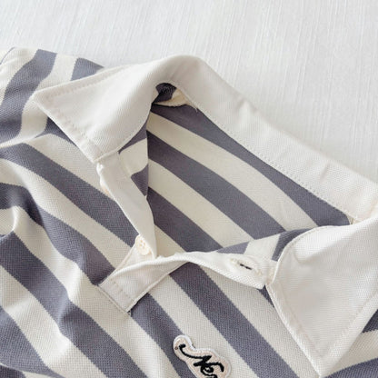 Summer Arrival Baby Unisex Casual Striped Short Sleeves Turn-down Collar Onesies, MyKids-USA®, Baby One-Pieces, MyKids-USA -  -  -  -  -  -  - 