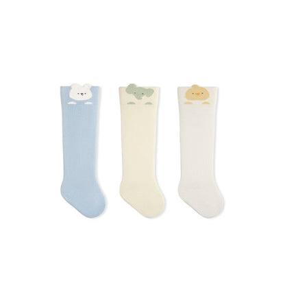 Autumn and Spring Baby Unisex Breathable Simple Cartoon Pattern Cute Stockings 3-Pair Set, MyKids-USA®, Baby & Toddler Socks & Tights, MyKids-USA - Size/Age - XS (0-6M) - Color - Blue -  -  - TR2602021158-A.