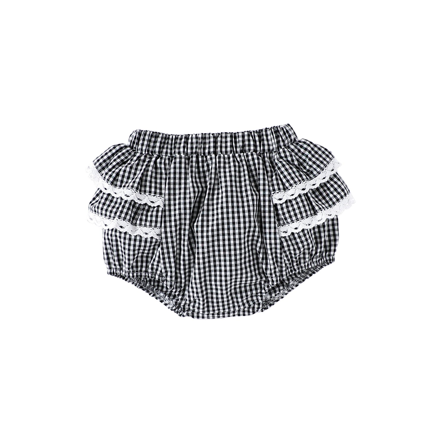 Summer Arrival Baby Girls Fly Sleeves Floral Pattern Top and Plaid Bloomers Clothing Sets, MyKids-USA®, Shorts, MyKids-USA - Size/Age - 73 (6-9M) - Color - Black -  -  - TR2505192151-A
