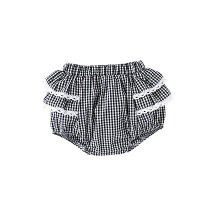 Summer Arrival Baby Girls Fly Sleeves Floral Pattern Top and Plaid Bloomers Clothing Sets, MyKids-USA®, Shorts, MyKids-USA - Size/Age - 73 (6-9M) - Color - Black -  -  - TR2505192151-A