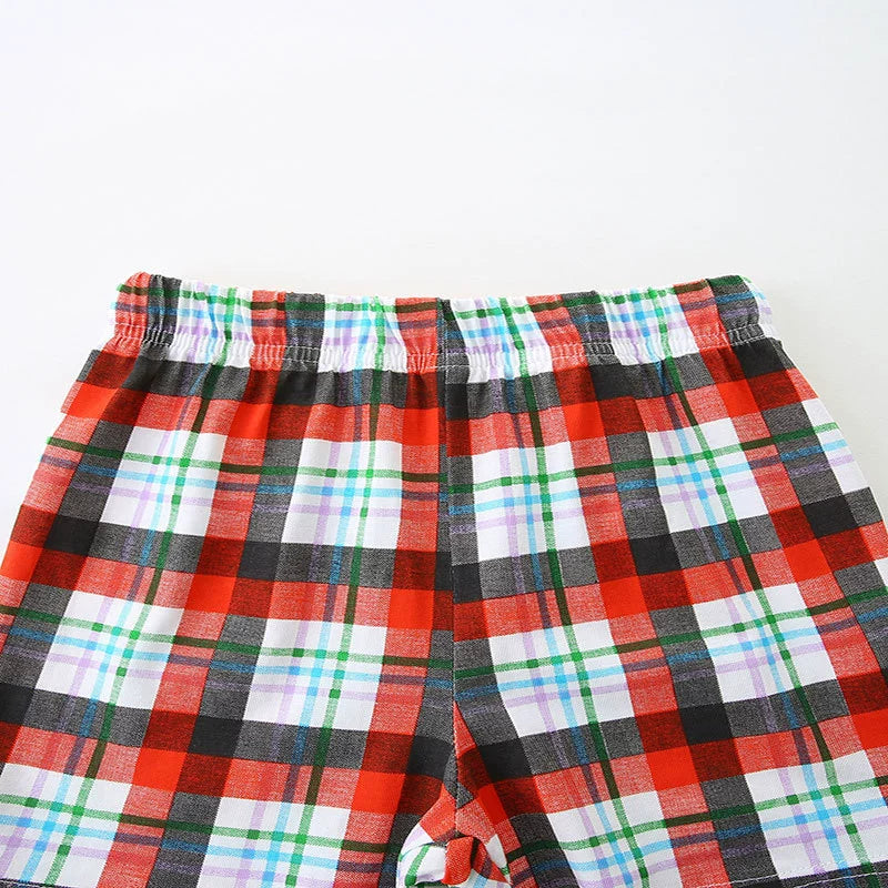 Summer Baby Kids Cute Plaid and Letters Pattern Vest and Shorts Clothing Set for Girls, MyKids-USA®, Baby & Toddler Outfits, MyKids-USA -  -  -  -  -  -  - 