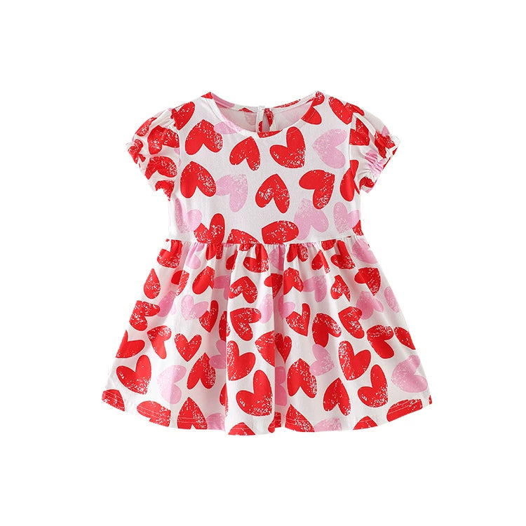 Summer Arrival Red Heart Pattern Short Sleeves Cute Dress for Stylish Girls, MyKids-USA®, Baby & Toddler Dresses, MyKids-USA -  -  -  -  -  -  - 