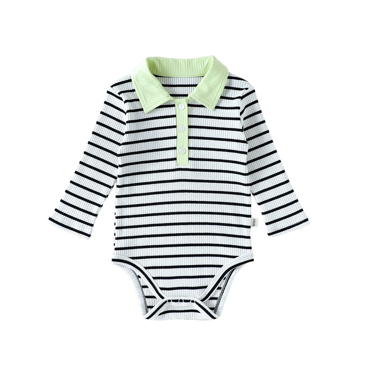 Autumn Arrival Baby Boy Long Sleeves Casual Onesies with Turn-down Collar, MyKids-USA®, Bodysuits, MyKids-USA - Size/Age - 66 (3-6M) - Color - Black -  -  - TR2508282316-A