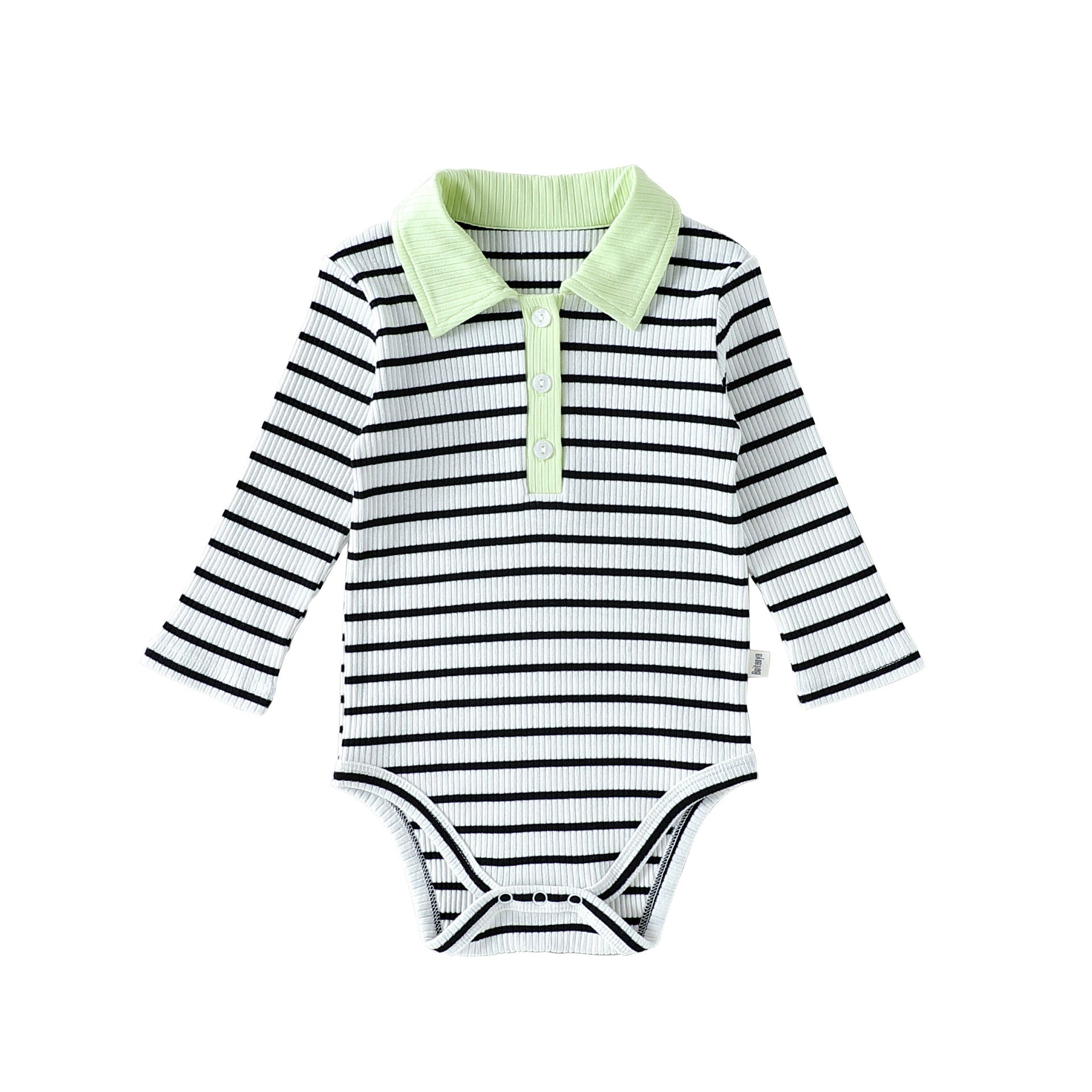 Autumn Arrival Baby Boy Long Sleeves Casual Onesies with Turn-down Collar, MyKids-USA®, Bodysuits, MyKids-USA - Size/Age - 66 (3-6M) - Color - Black -  -  - TR2508282316-A