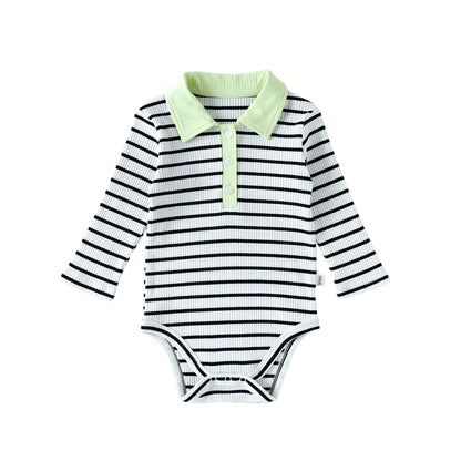 Autumn Arrival Baby Boy Long Sleeves Casual Onesies with Turn-down Collar, MyKids-USA®, Bodysuits, MyKids-USA - Size/Age - 66 (3-6M) - Color - Black -  -  - TR2508282316-A