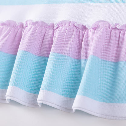 Autumn and Spring Arrival Unicorn Cartoon and Striped Pattern Long Sleeves Dress with Turn-down Collar for Stylish Girls, MyKids-USA®, Baby & Toddler Dresses, MyKids-USA -  -  -  -  -  -  - 