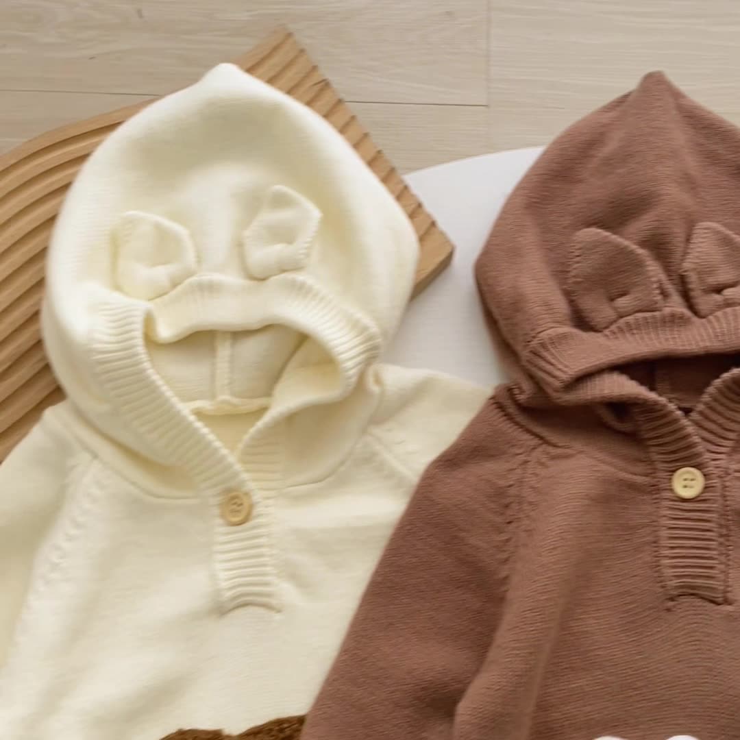 Autumn and Winter Arrival Baby Unisex Long Sleeves Cute Animals Cartoon Pattern Hooded Warm Rompers, MyKids-USA®, Baby One-Pieces, MyKids-USA -  -  -  -  -  -  - 