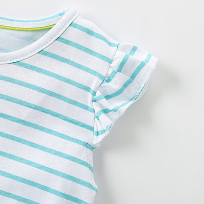 Summer Arrival Cartoon Pattern Fly Sleeves Crew Neck Dress for Stylish Girls, MyKids-USA®, Baby & Toddler Dresses, MyKids-USA -  -  -  -  -  -  - .