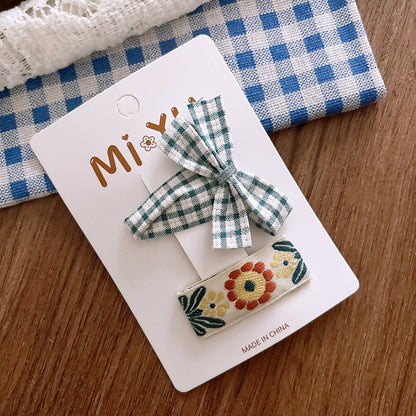 Collection of 2 Versatile Flowers and Cartoon Pattern Hair Clips, MyKids-USA®, Hair Pins, Claws & Clips, MyKids-USA - Size/Age - Average Size (0-12Y） - Color - Navy Blue (Dark Blue) -  -  - TR2601081534-E.