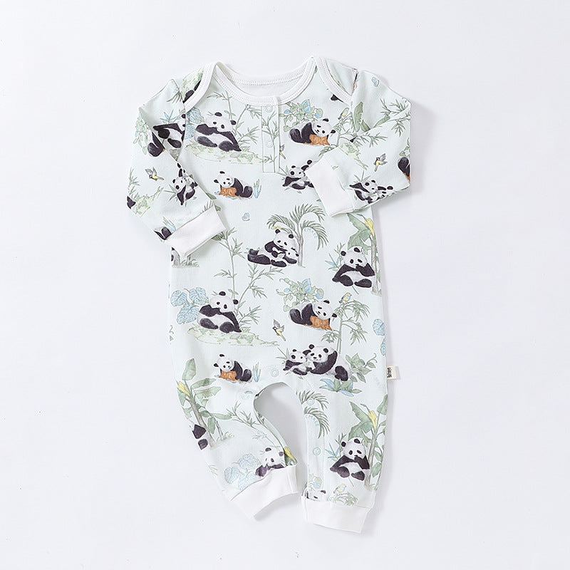 Autumn and Spring Arrival Baby Unisex Animals Pattern Long Sleeves Crew Neck Rompers, MyKids-USA®, Baby One-Pieces, MyKids-USA - Size/Age - 66 (3-6M) - Color - Green -  -  - TR2408131510-B