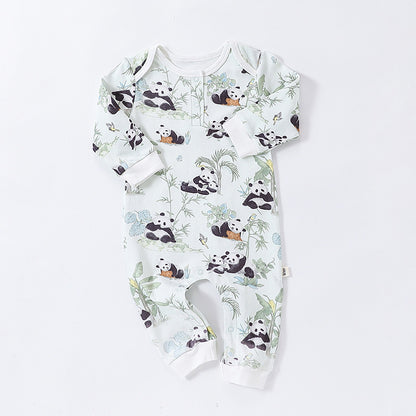 Autumn and Spring Arrival Baby Unisex Animals Pattern Long Sleeves Crew Neck Rompers, MyKids-USA®, Baby One-Pieces, MyKids-USA - Size/Age - 66 (3-6M) - Color - Green -  -  - TR2408131510-B