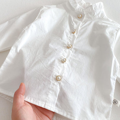 Spring and Autumn Kids Girls Solid Color Beige Long Sleeves Single Breasted Shirt or Preppy Dress Clothing Set, MyKids-USA®, Baby & Toddler Dresses, MyKids-USA -  -  -  -  -  -  - 