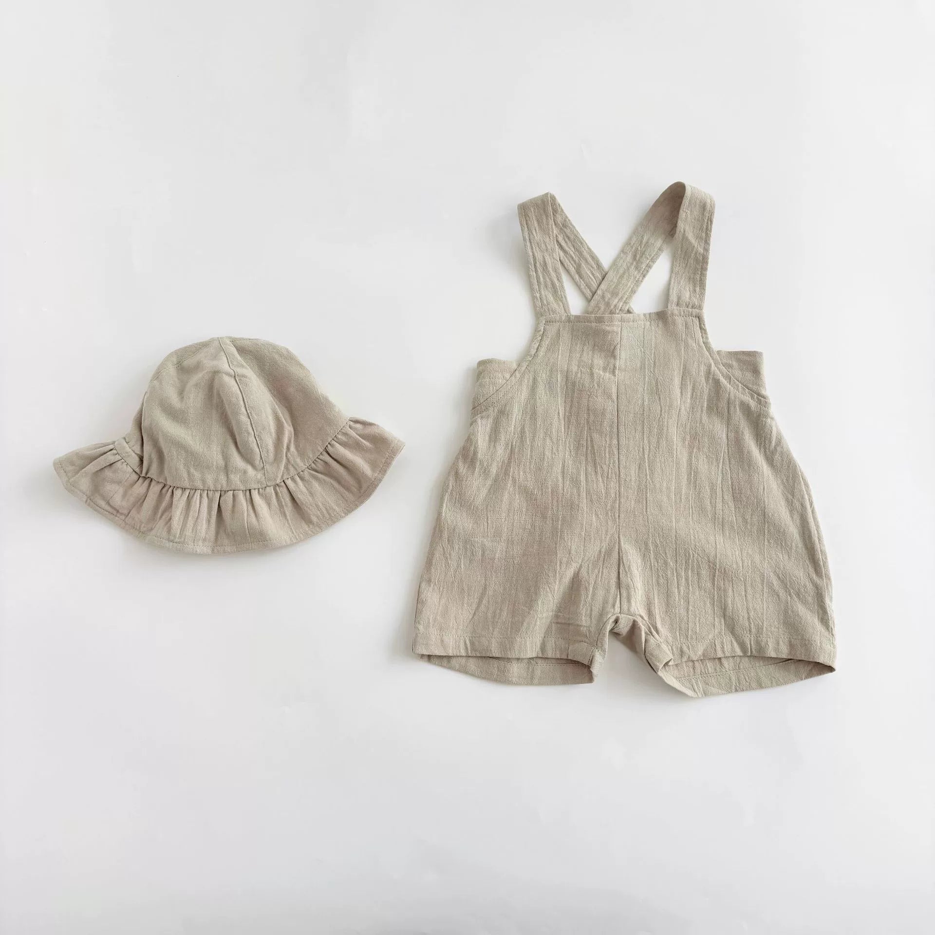 Summer Hot Selling Baby Kids Unisex Sleeveless Simple Plain Strap Rompers Overalls and White T-Shirt Clothing Set, MyKids-USA®, Baby & Toddler Outfits, MyKids-USA -  -  -  -  -  -  - 
