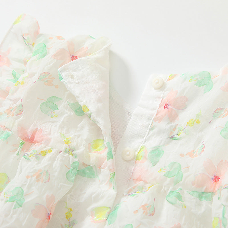 Summer Arrival Baby Girls Cute Floral Pattern Sleeveless Onesies, MyKids-USA®, Baby One-Pieces, MyKids-USA -  -  -  -  -  -  - 