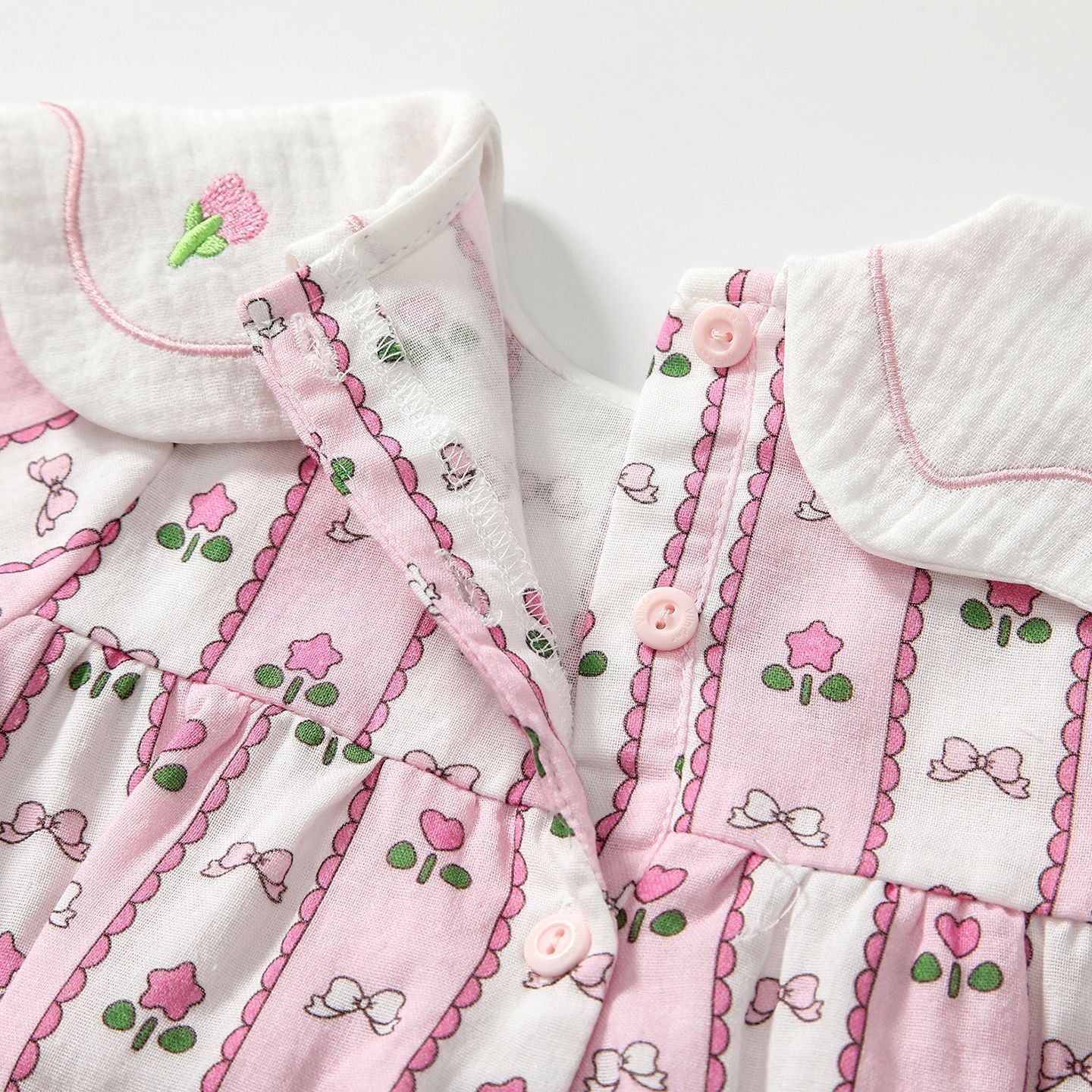 Arrival Autumn Baby Girls Flowers and Striped Pattern Long Sleeves Onesies with Collar, MyKids-USA®, Baby One-Pieces, MyKids-USA -  -  -  -  -  -  - 