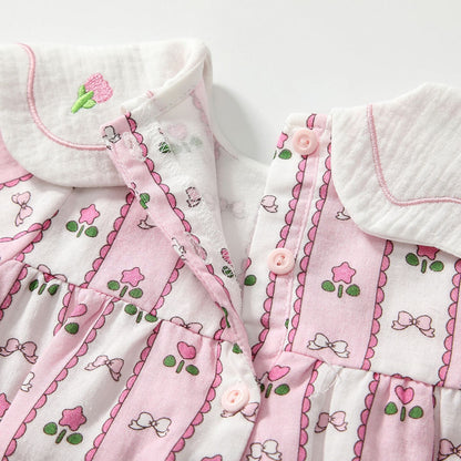 Arrival Autumn Baby Girls Flowers and Striped Pattern Long Sleeves Onesies with Collar, MyKids-USA®, Baby One-Pieces, MyKids-USA -  -  -  -  -  -  - 