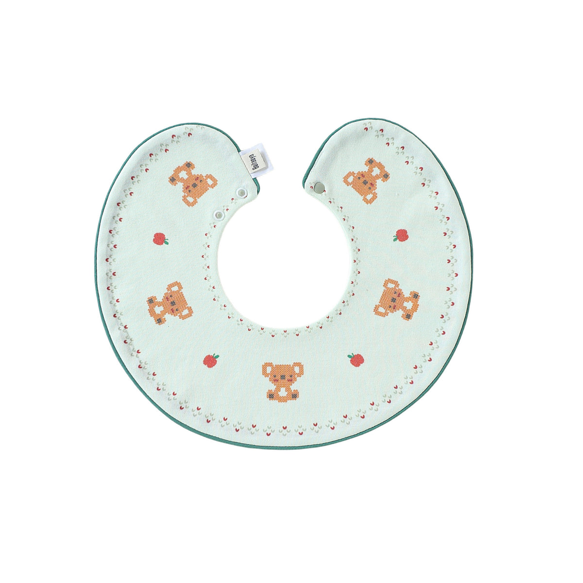 MyKids-USA® Adorable Animals Cartoon Pattern Snap-on Round Shaped Bib