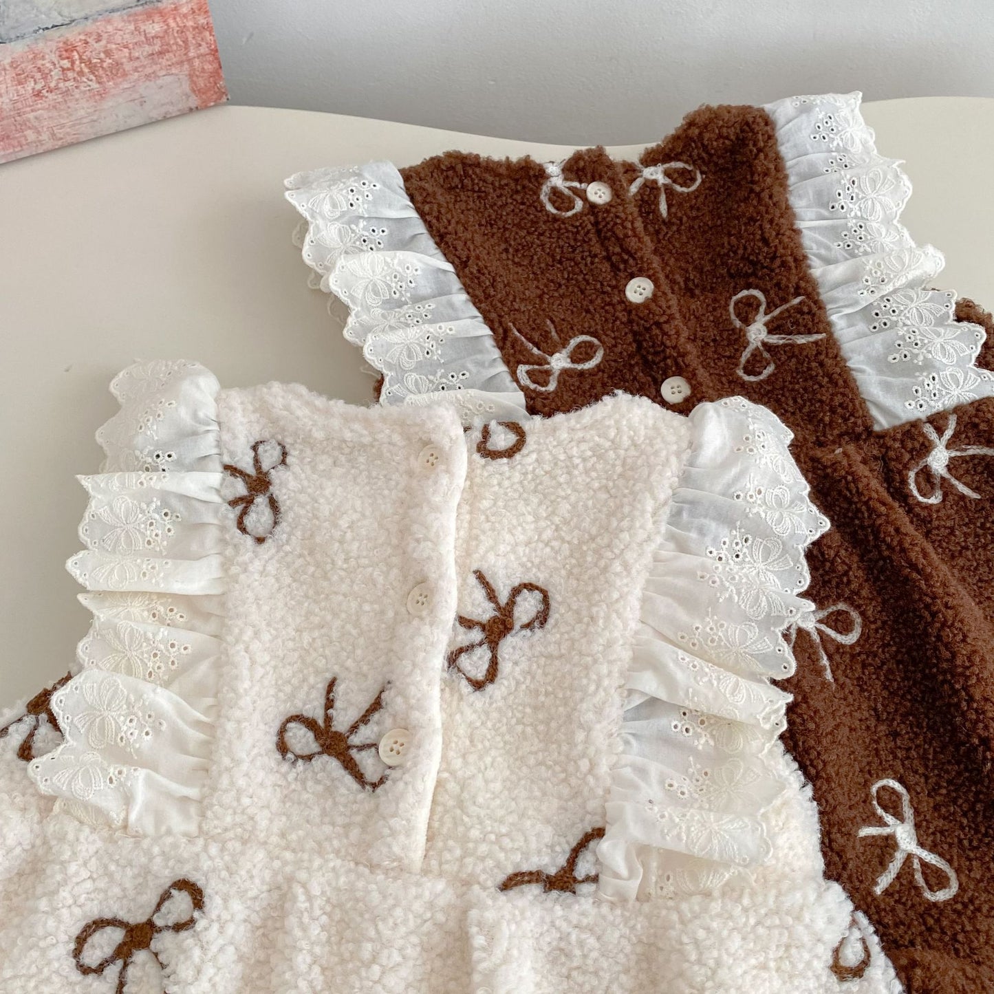 Winter Arrival Baby Girls Sleeveless Geometric Pattern Fluffy Warm Rompers, MyKids-USA®, Baby One-Pieces, MyKids-USA -  -  -  -  -  -  - 