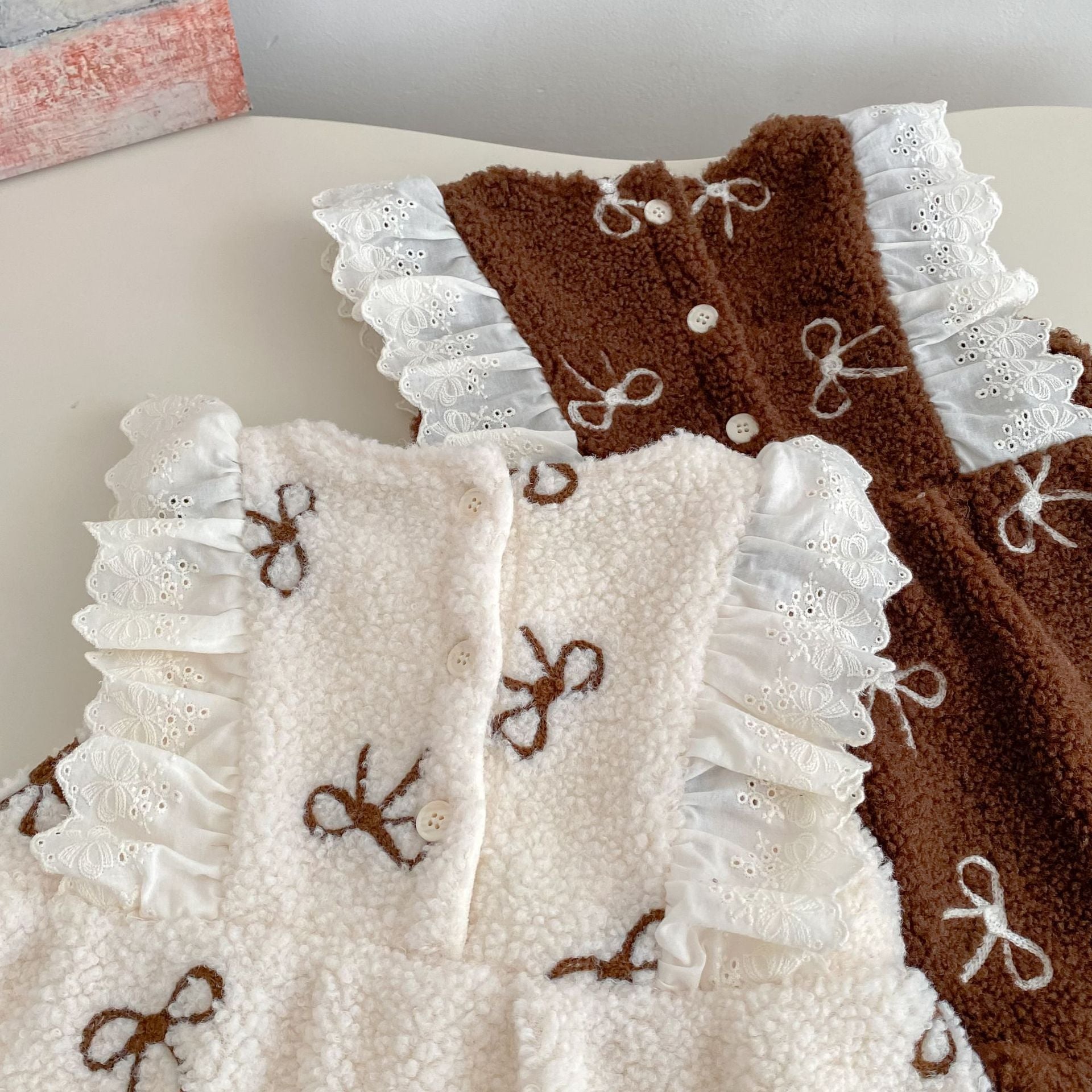 Winter Arrival Baby Girls Sleeveless Geometric Pattern Fluffy Warm Rompers, MyKids-USA®, Baby One-Pieces, MyKids-USA -  -  -  -  -  -  - 